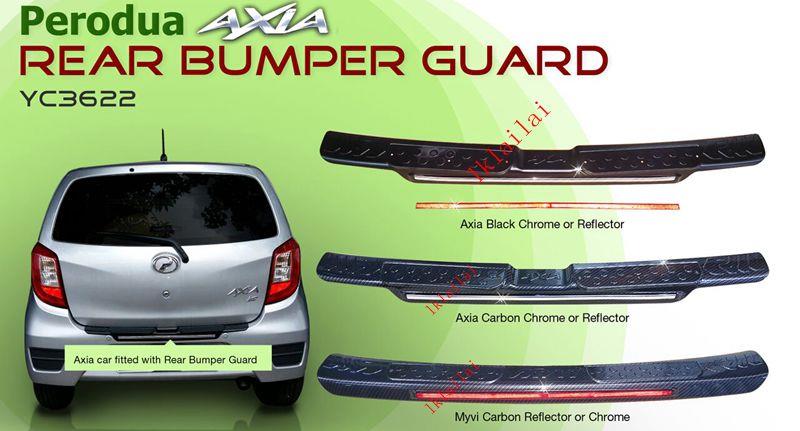 Perodua Axia Chrome ABS Rear Bumper Guard Protector