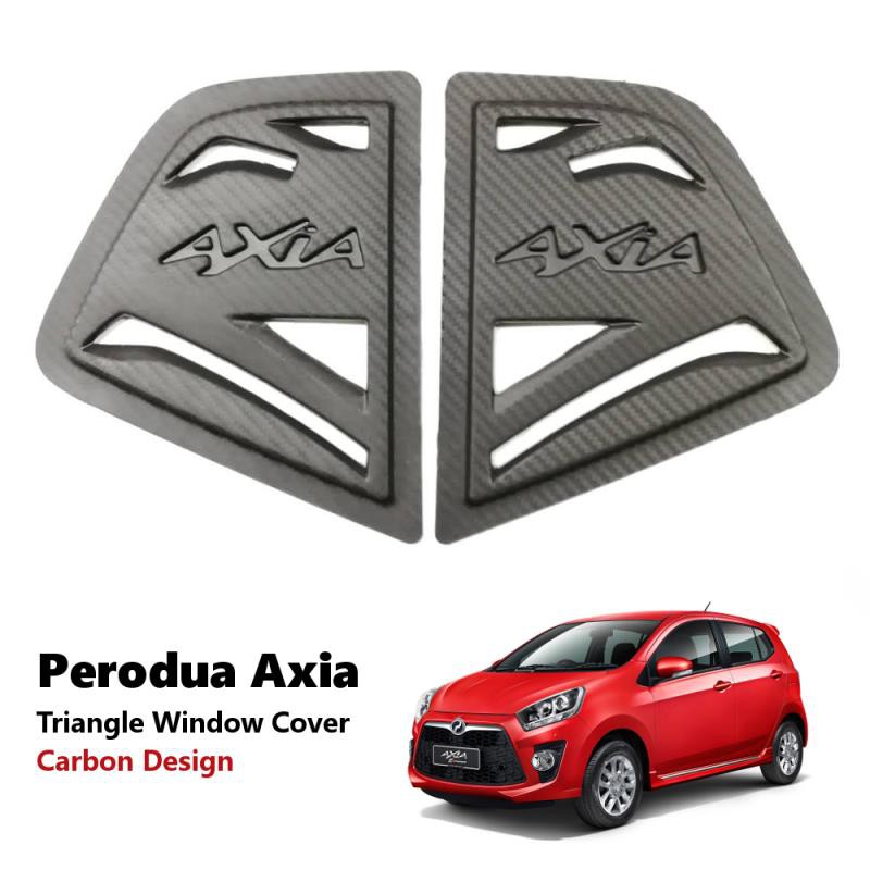 Perodua Axia Rear Side 3d Carbon Window Triangle Mirror Cover Protector