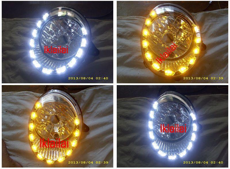 Perodua Kancil '02 U Style DRL Crystal  Head Lamp 2-Function R8 (per p