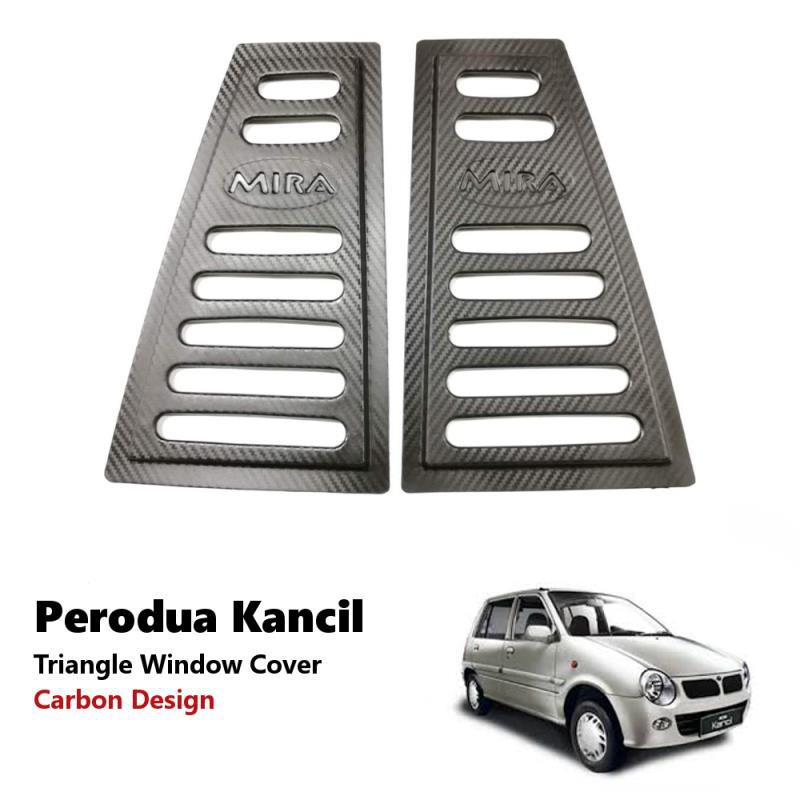 Perodua Kancil Car Rear Side 3D Carbon Window Triangle Mirror Cover Protector