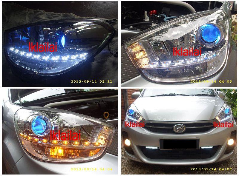 Perodua Myvi '11 2-Function DRL R8+Colour Angel Eye [NO Head Lamp]