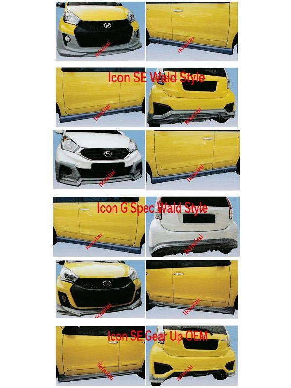 Perodua Myvi Icon '15 SE / G Spec Wald / Gear Up OEM Body Kit Skirting