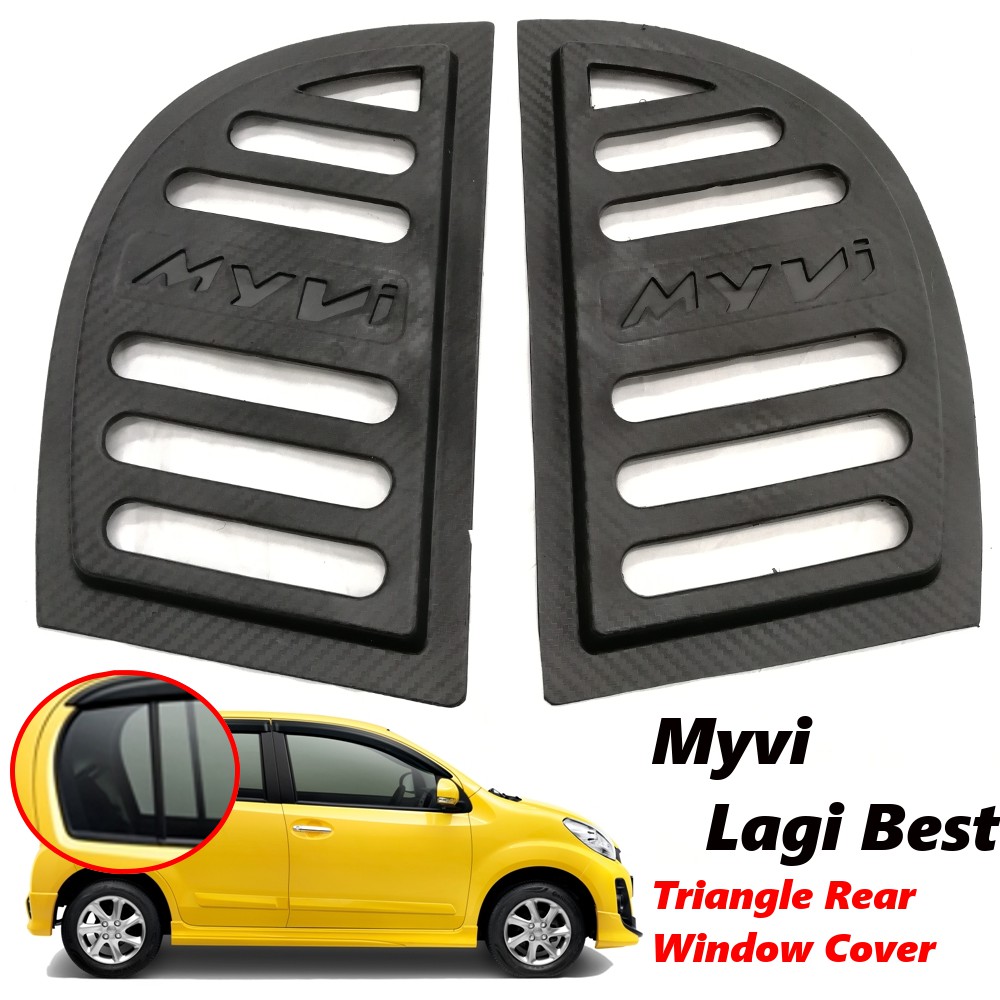 Perodua Myvi Lagi Best Icon Rear Side 3d Carbon Window Triangle Mirror Cover