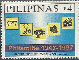 PHI-19970408-1 PHILIPPINE 1997 50TH ANNIV OF PHILIPPINE AMERICAN LIFE