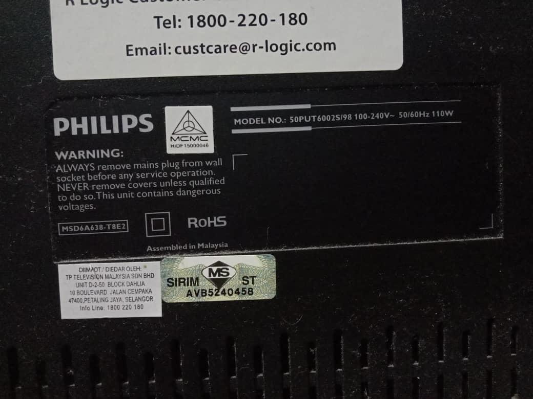 PHILIPS LCD TV 50PUT6002S/98 POWER SUPPLY BOARD