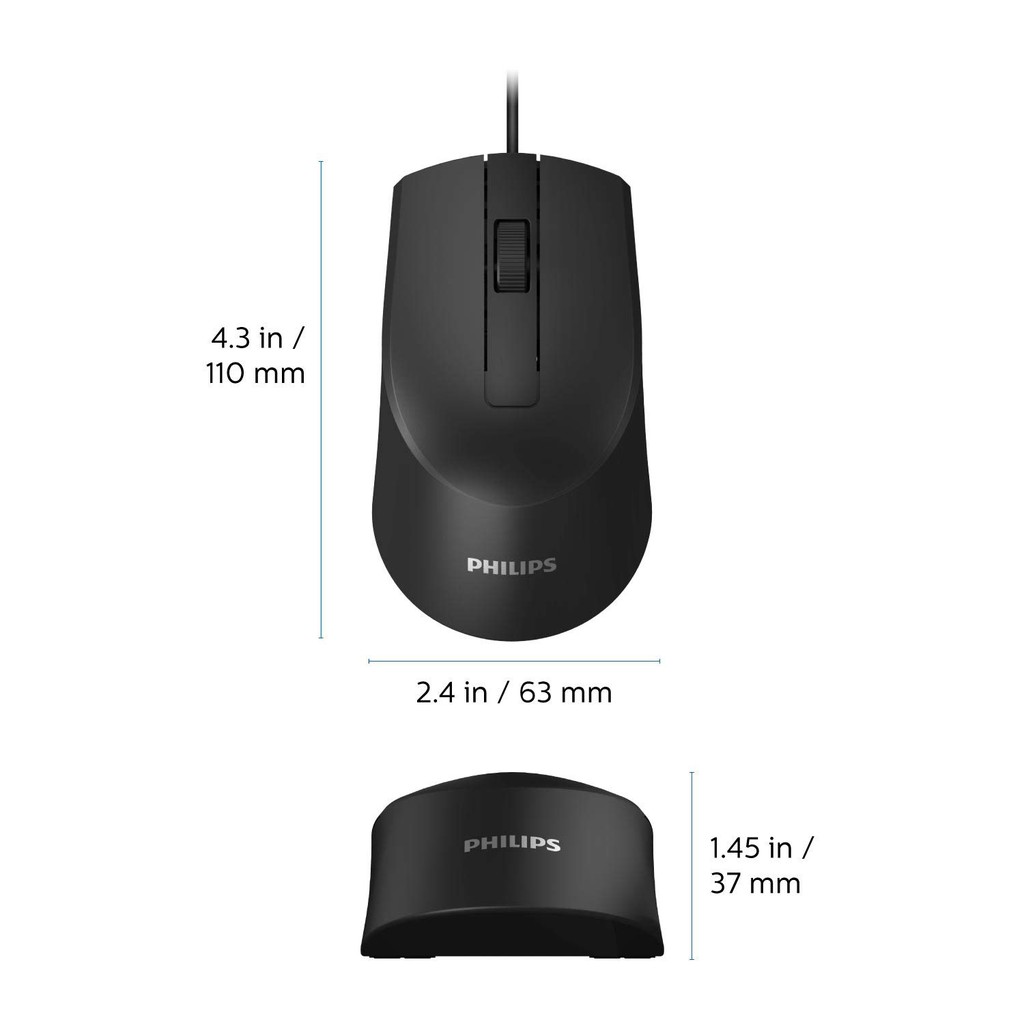 Philips SPK7104 Wired Mouse 1000 DPI