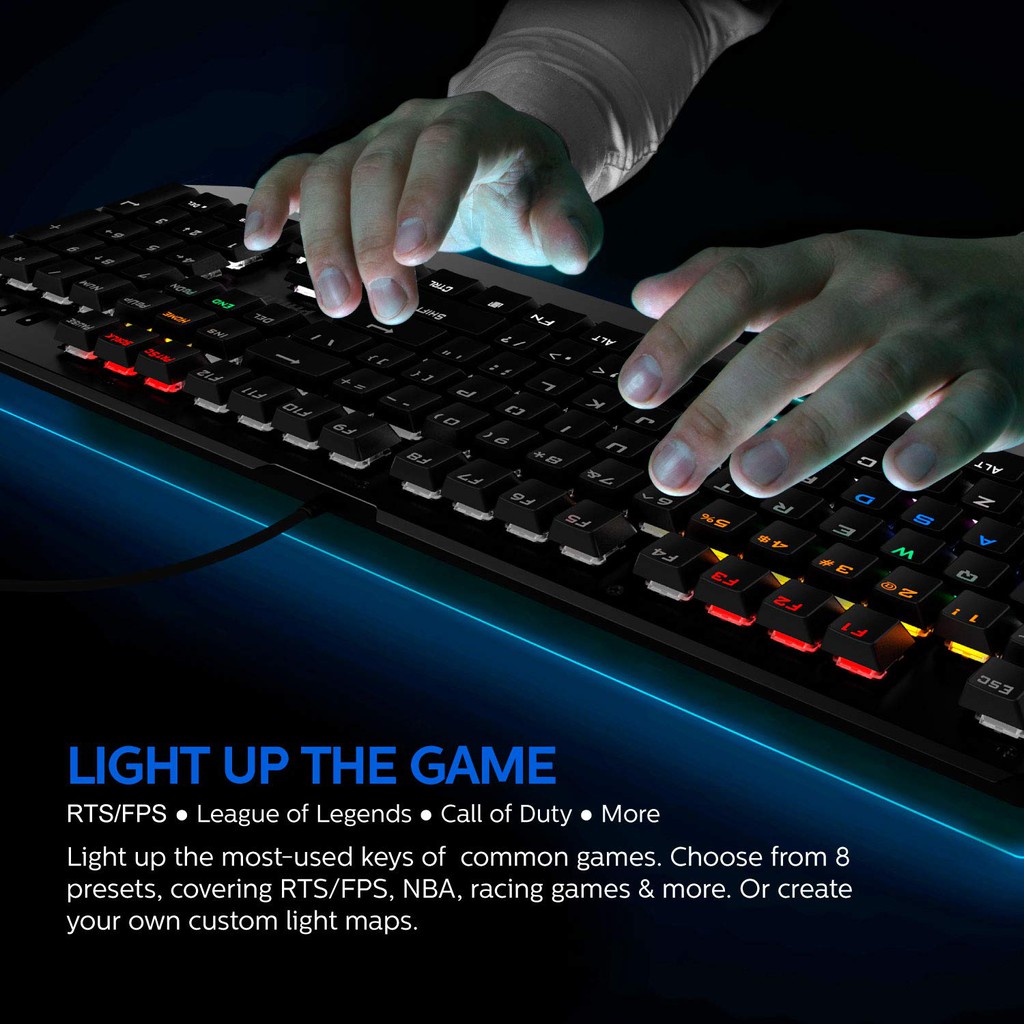 Philips SPK8413 Gaming Mechanical Keyboard RGB Super Resistant Anti Ghosting A