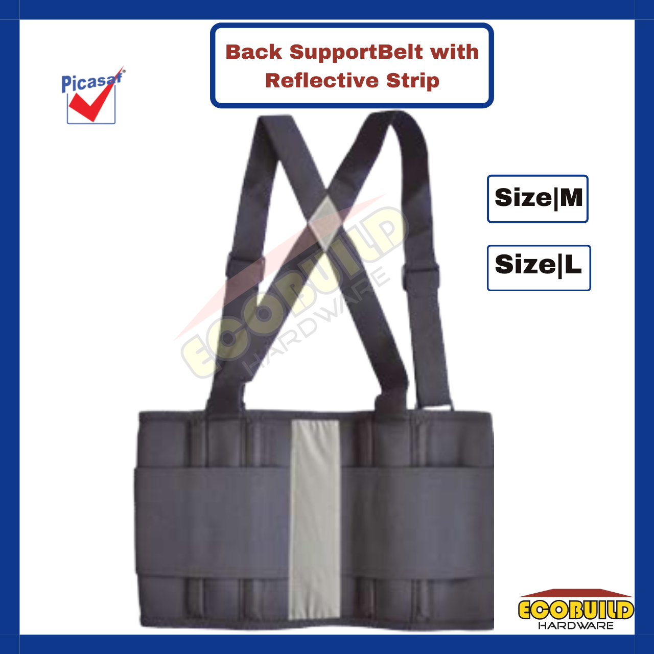 [Picasaf] Back Support Belt with Reflective Strip