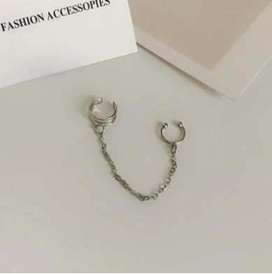 (No Piecing) Korean Styles Ear Chain Ladies Clip On Earrings Women