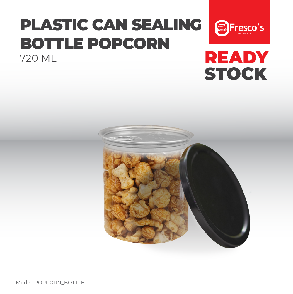 Plastic Can Sealing Bottle Popcorn 100mm x 110mm BUNDLE 60PC