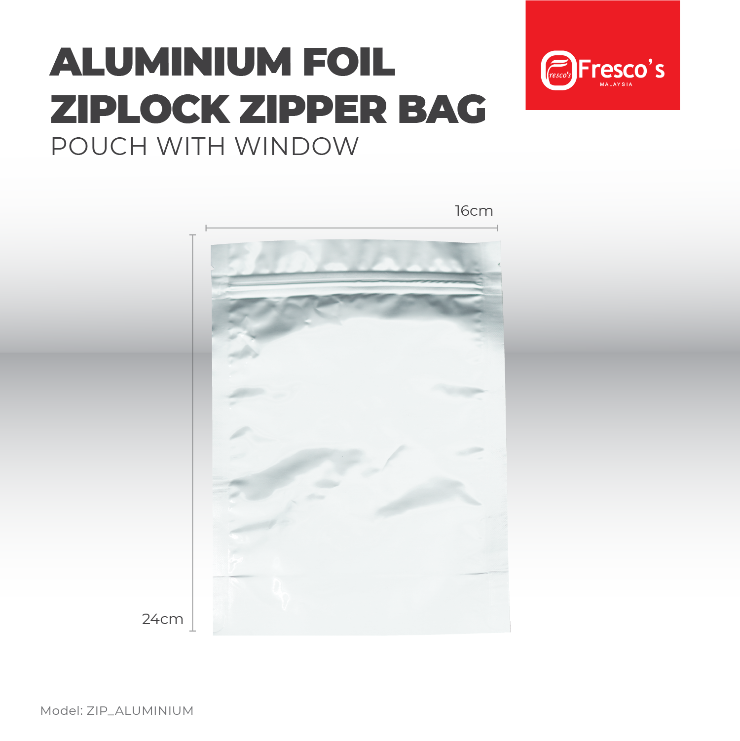 Plastic Ziplock Aluminium Standing Bag Pouch with Zipper 100pcs