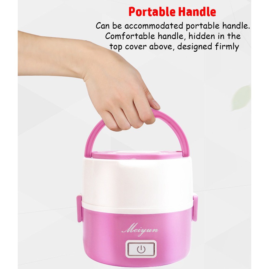 Portable Electric Heating Container Steaming Lunch Box - 2 Colors Available