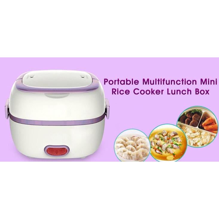 Portable Mini Rice Cooker Electric Lunch Box Food Container EggSteamer
