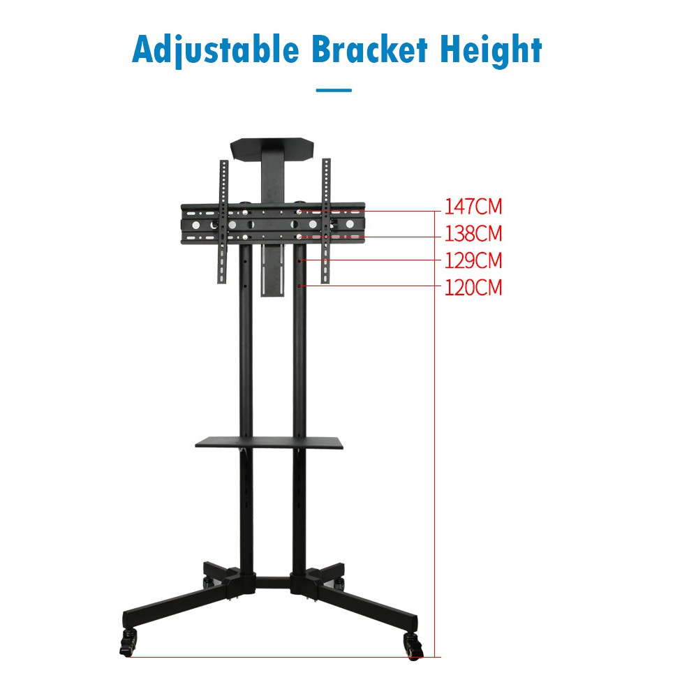 Portable Mobile TV Trolley Stand Movable LCD LED Tripod Bracket 32 &quot; To 6