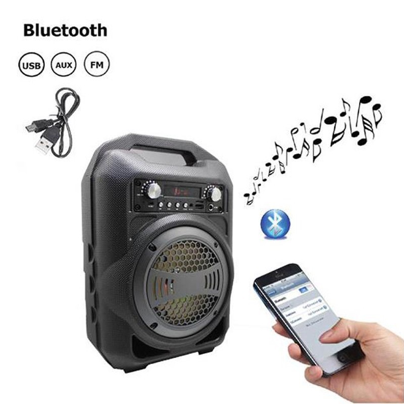 Portable Super Bass Speaker Bluetooth USB TF LED Light