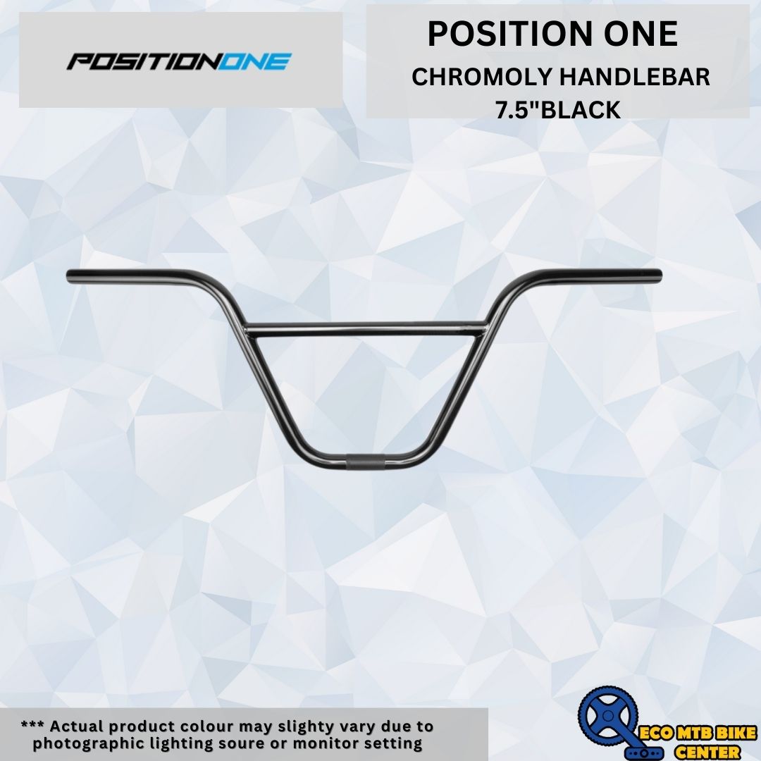 POSITION ONE 7.5&quot; CHROMOLY HANDLEBAR BLACK