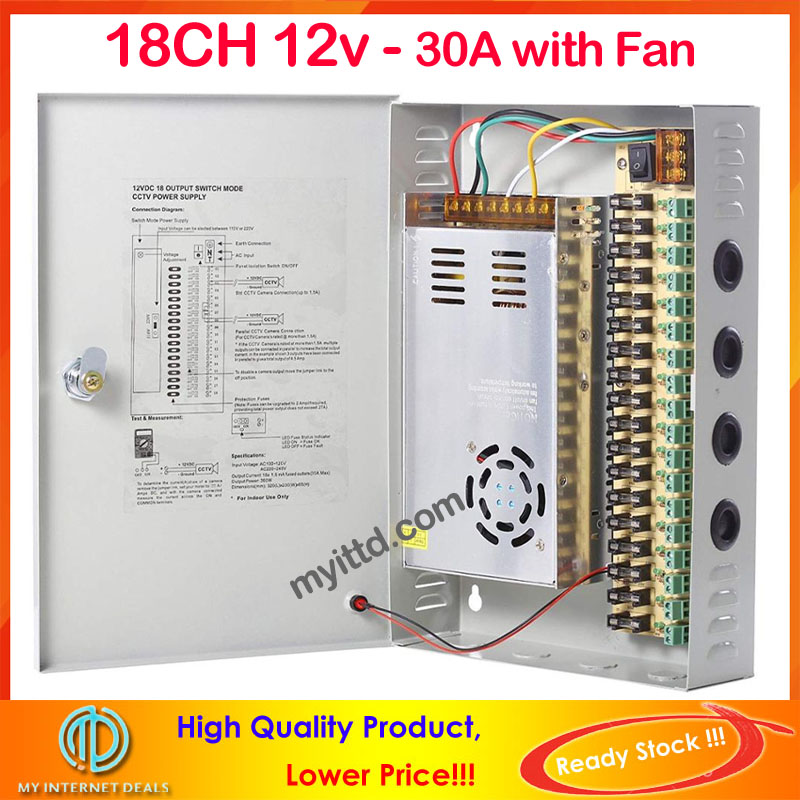 Power Supply 12V 10A 15A 20A 30A For CCTV, Alarm, Door Access
