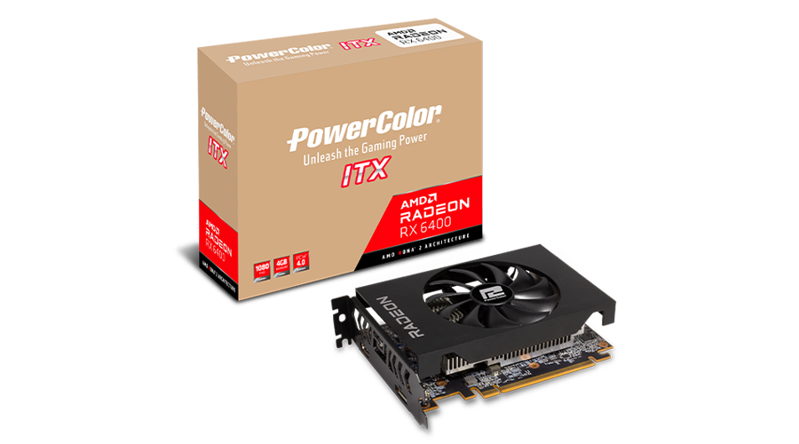 POWERCOLOR AMD RADEON RX 6400 ITX 4GB GDDR6 GRAPHIC CARD