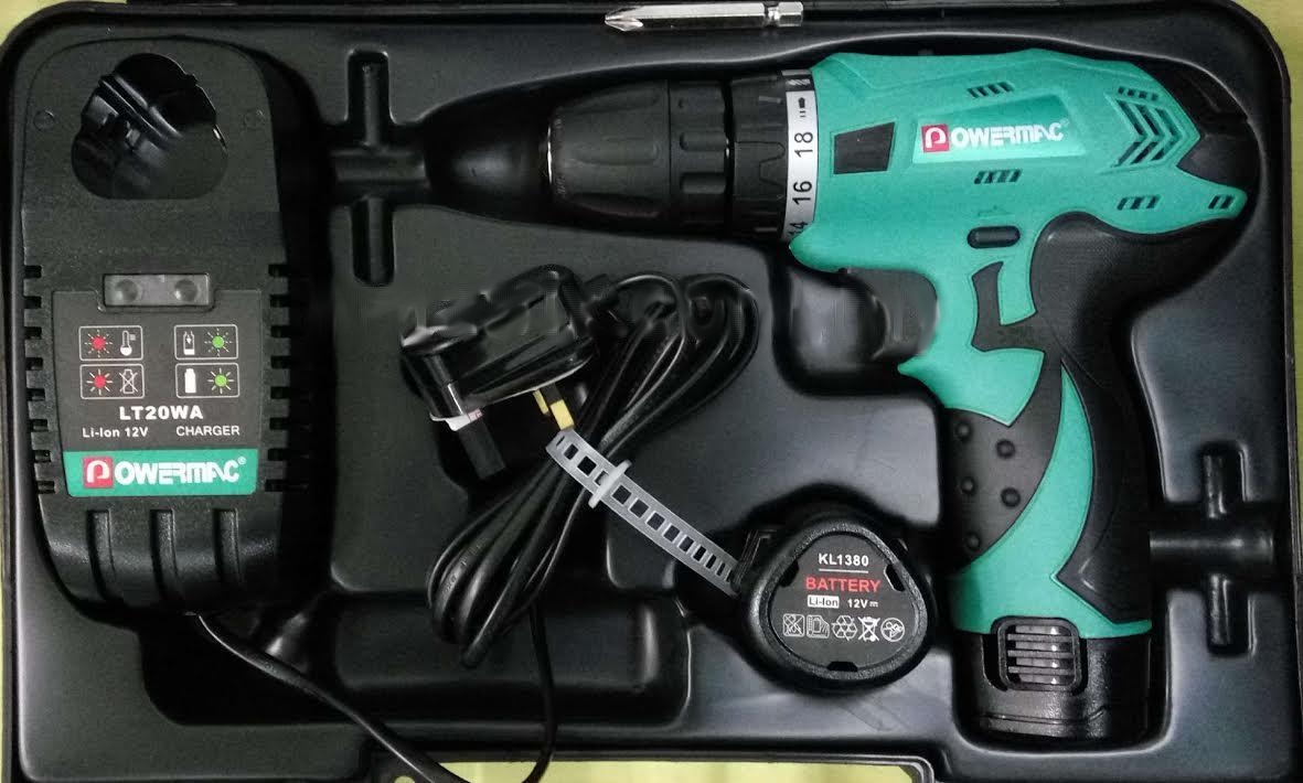 POWERMAC PCLD-12E 2V LITHIUM ION BATTERY CORDLESS DRIVER DRILL