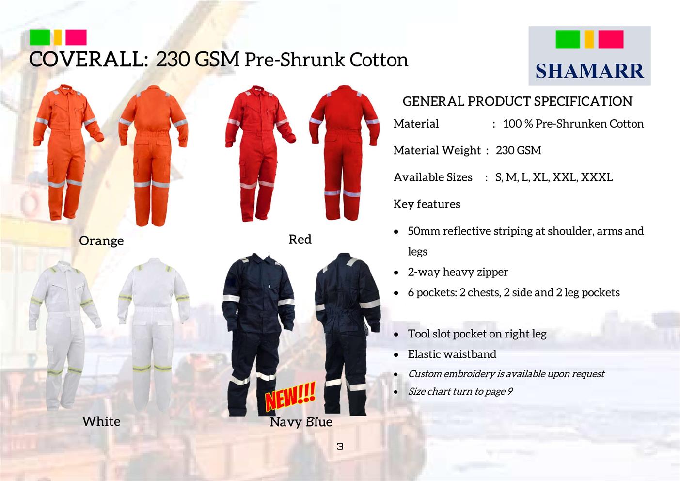PPE Coverall 100% PreShrunk Cotton 230Gsm NFR S-6XL OV04XX