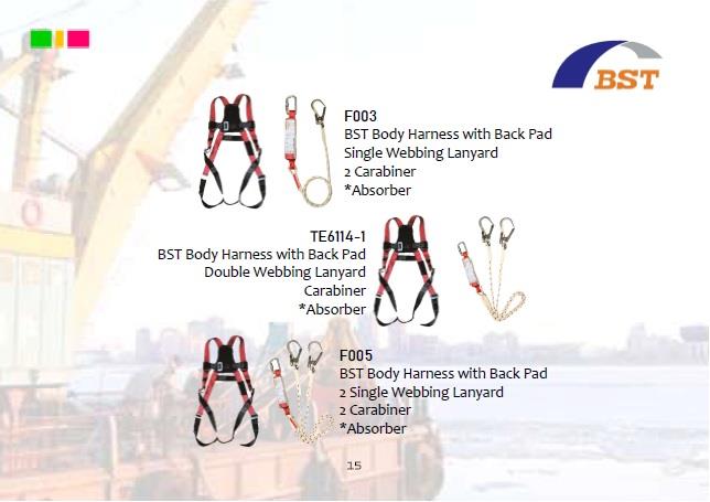 PPE Full Body Harness Double Lanyard Set Absorber BST-Korea TE6114-1