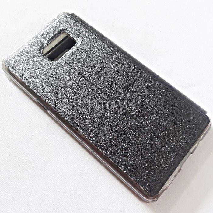 Premium BLACK S View Cover Soft Case Samsung Galaxy Note FE /N935F