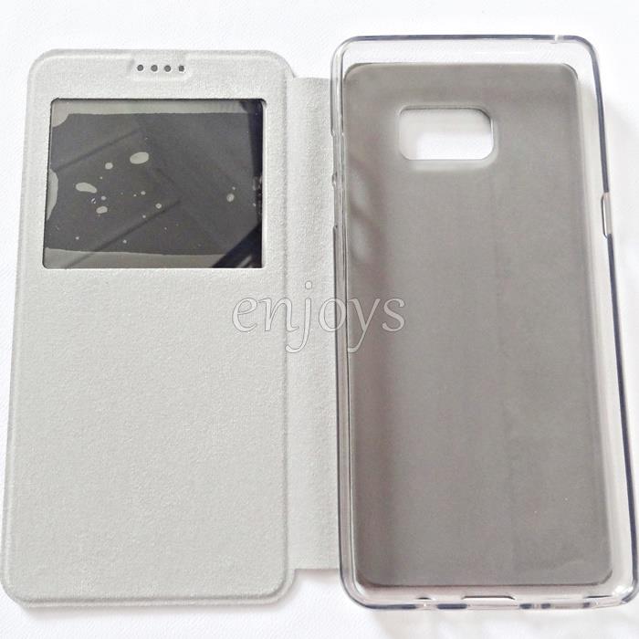 Premium BLACK S View Cover Soft Case Samsung Galaxy Note FE /N935F
