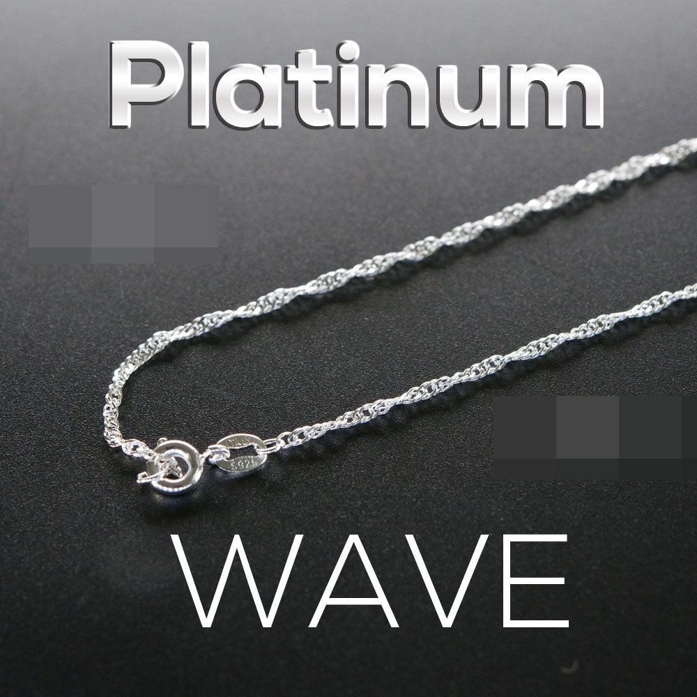 Premium Heart Shape Zircon Pendant Platinum Wave Chain Necklace Women