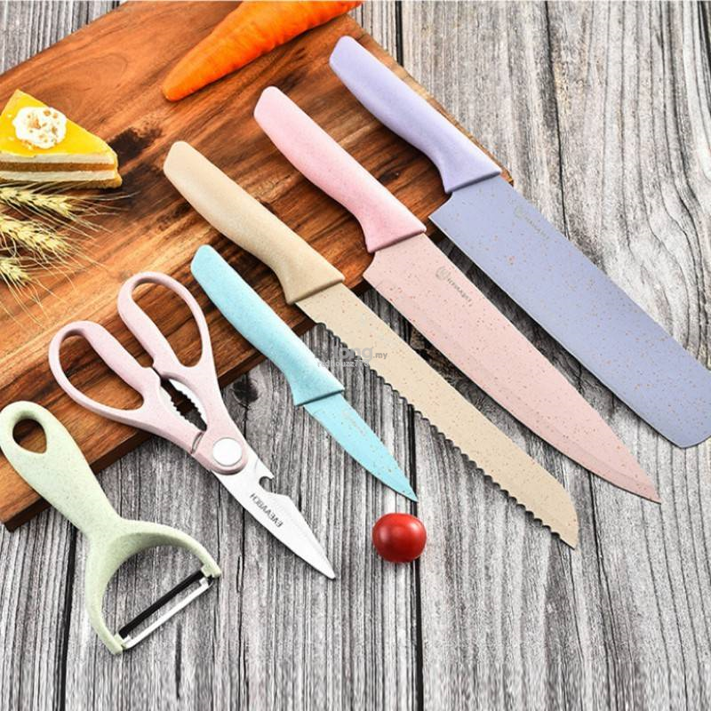 [PREMIUM QUALITY] 6 PCS HIGH QUALITY STAINLESS STEEL KITCHEN KNIFE SET