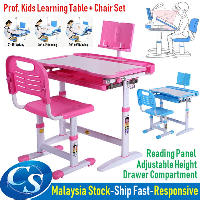 Prof Kids Adjule Children Homework Learning Study Table Chair Set