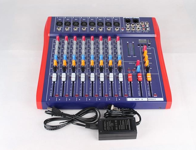 Professional sound Mixer stage performance 8 with ktv effect USB MP3