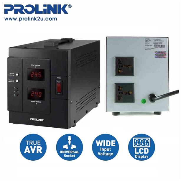 PROLiNK PVR2000D 2KVA Heavy-Duty AVR (Auto Voltage Regulator)