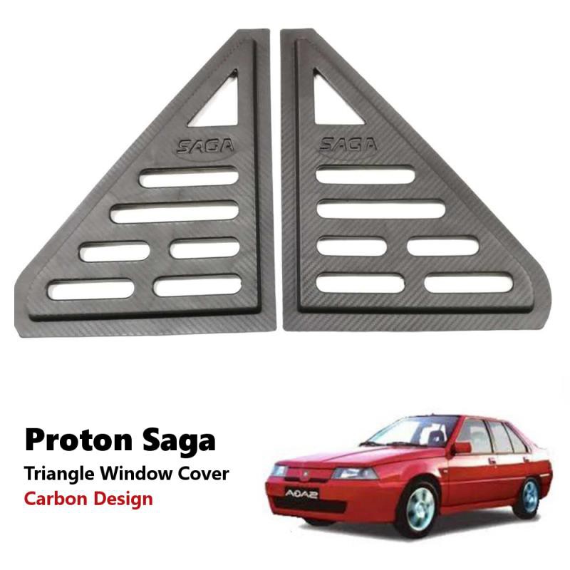 Proton Saga Iswara 3D Rear Side Carbon Window Triangle Mirror Cover Protector