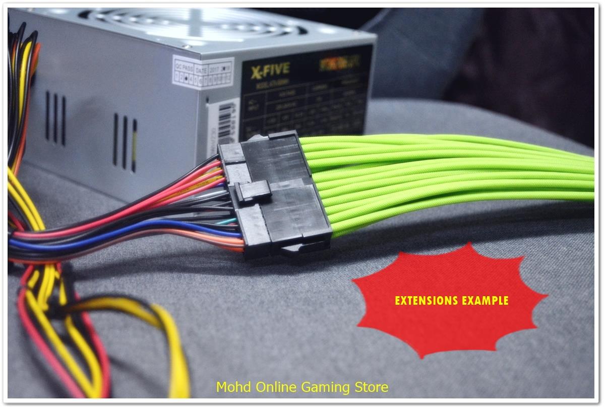 PSU 24PIN SLEEVED EXTENSION CABLES (end 4/22/2019 315 PM)