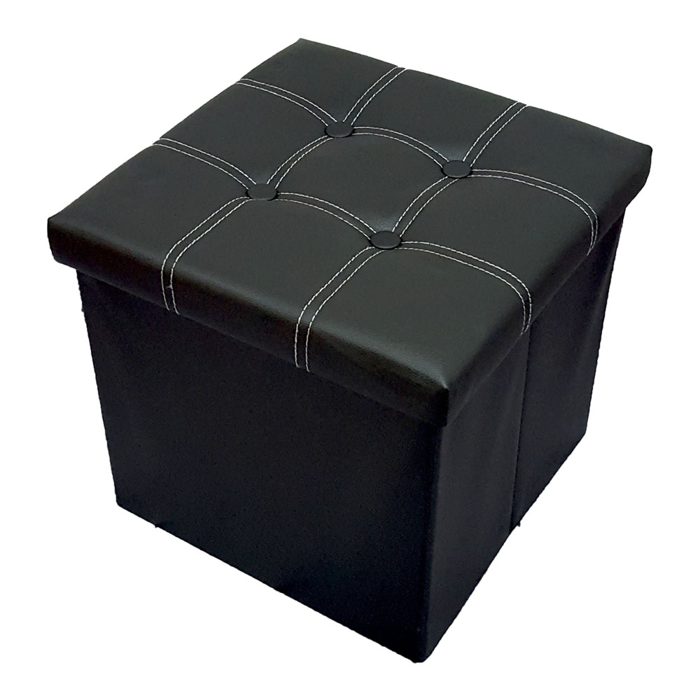 Pu Folding Storage Ottoman Cube Space Organizer Stool Foldable Chair B