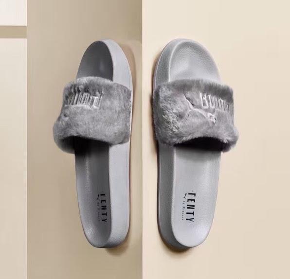 fenty puma slippers gray