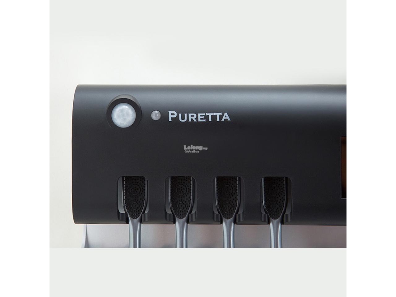 PURETTA Solar Powered UV Light Sterilizer Toothbrush 4 Holder Cleaner 