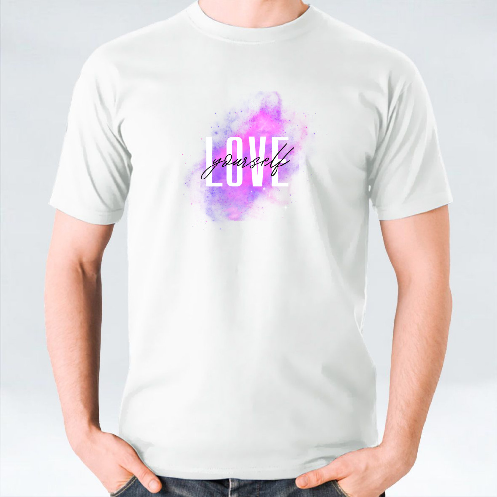 Purple and Yellow Watercolor Love yourself Unisex T-Shirt