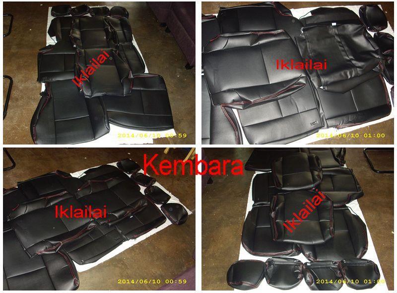 PVC CAR SEAT COVER /CUSHION for Proton Preve Premium Black with Red Li