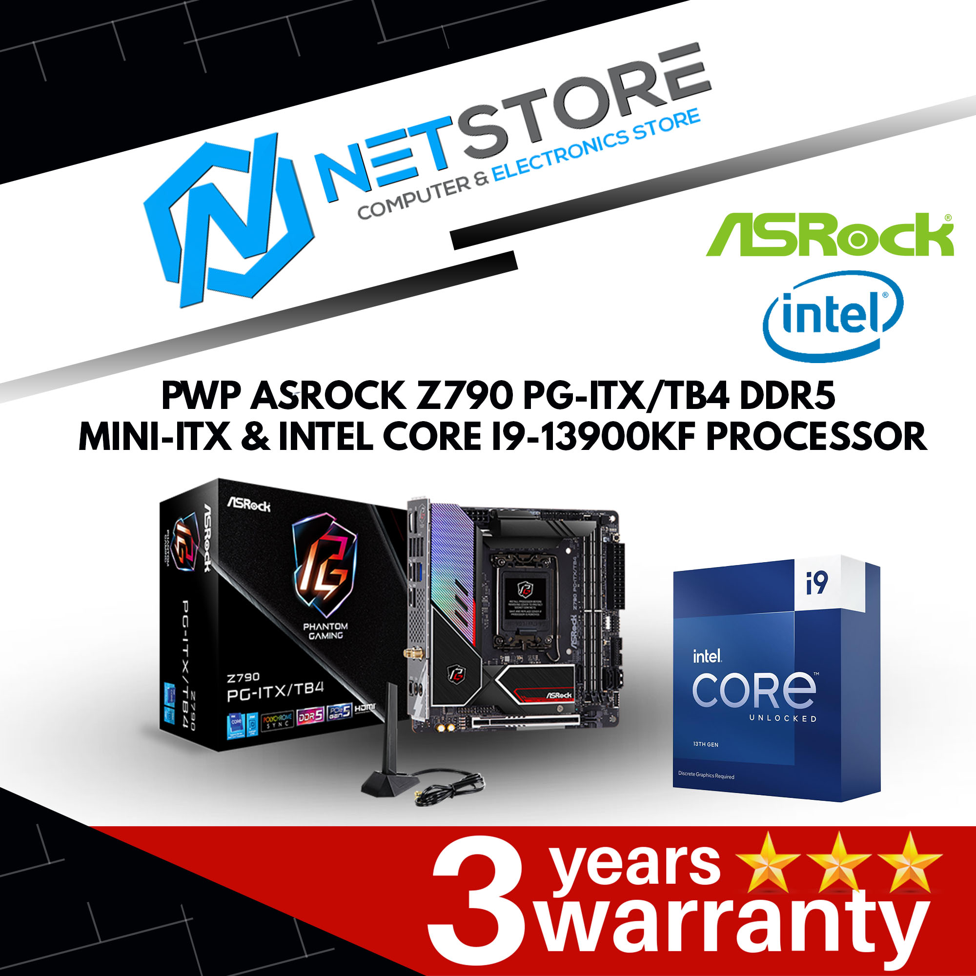 PWP ASROCK Z790 PG-ITX/TB4 DDR5 Mini-ITX &amp; INTEL CORE I9-13900KF