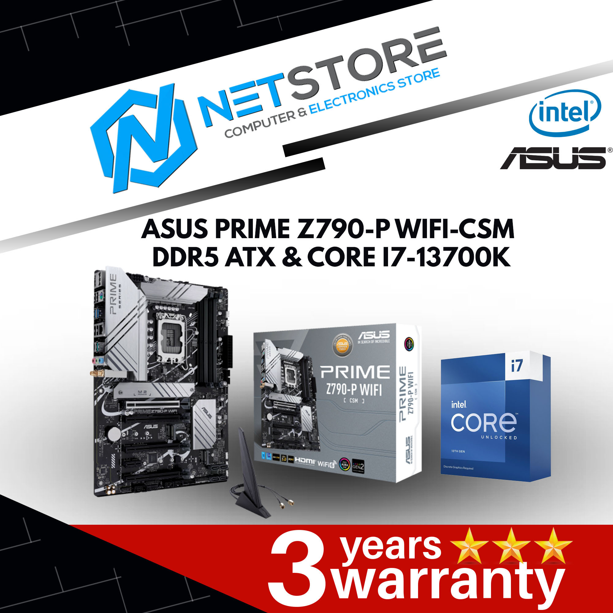 PWP ASUS PRIME Z790-P WIFI-CSM DDR5 ATX &amp; INTEL CORE I7-13700K