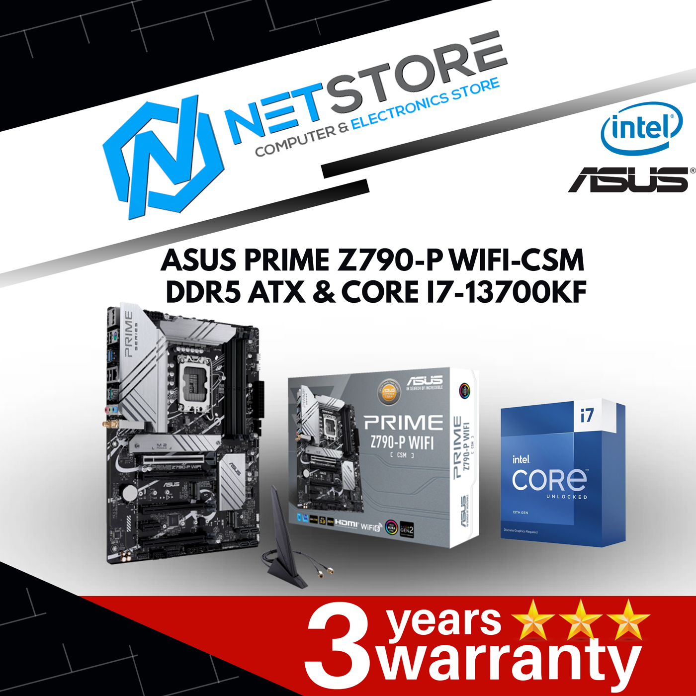 PWP ASUS PRIME Z790-P WIFI-CSM DDR5 ATX &amp; INTEL CORE I7-13700KF