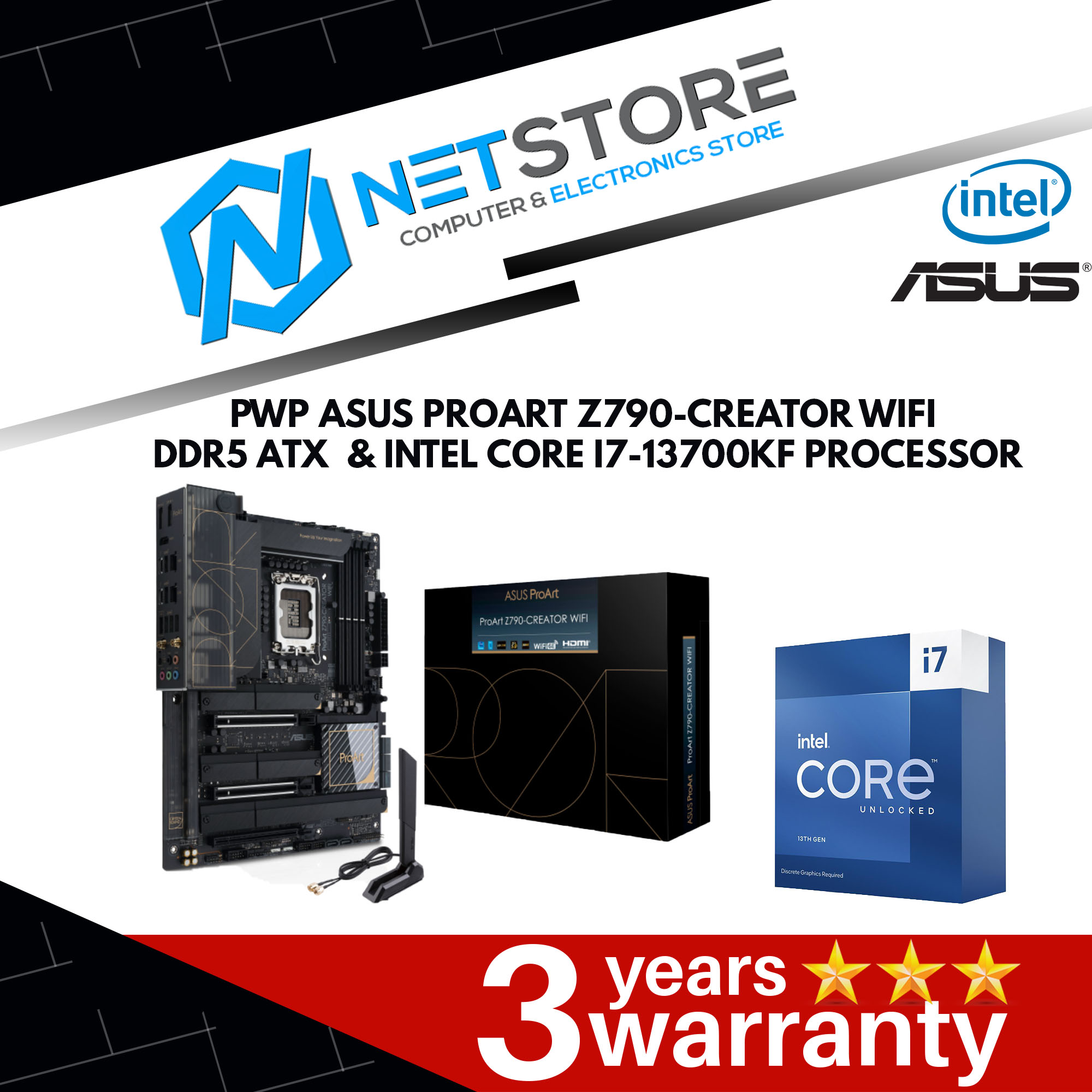 PWP ASUS PROART Z790-CREATOR WIFI DDR5 ATX &amp; INTEL CORE I7-13700KF