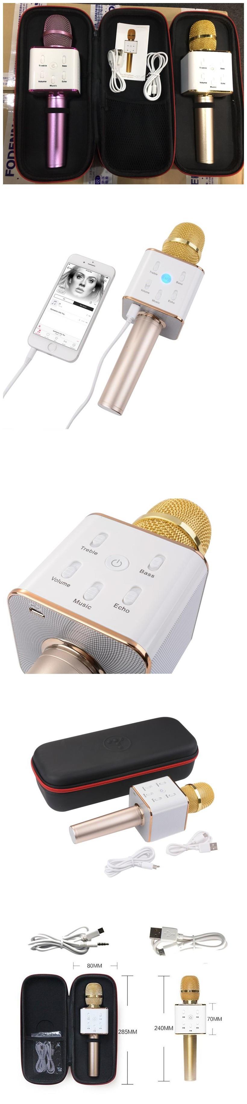 Q7 Karaoke KTV Mic Portable Wireless Bluetooth Speaker Microphone 