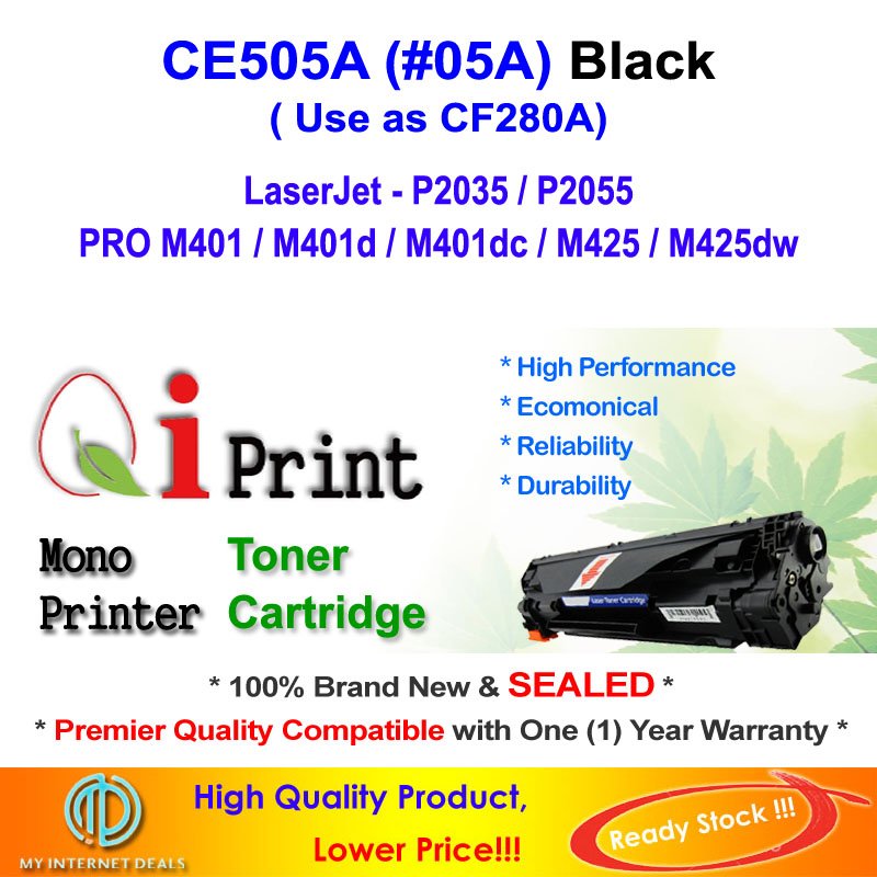 Qi Print HP CE505A 05A P2035 P2055 CF280A Toner Compatible * SEALED *