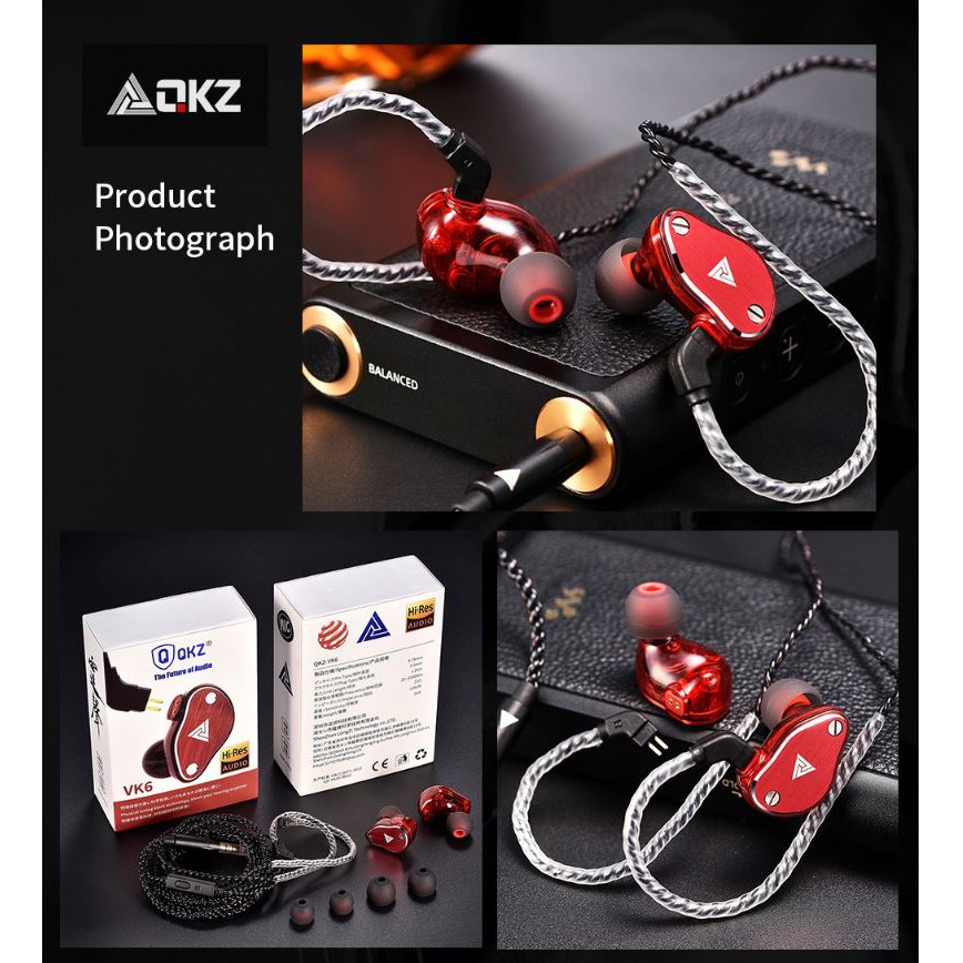 QKZ VK6 HD Sound Deep Bass In-Ear Sport DJ Earphones Headset PUBG Gaming Mic