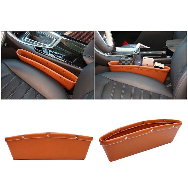 Quality PU Leather Car Seat Side Pocket / Gap Slit Pocket Storage Organizer