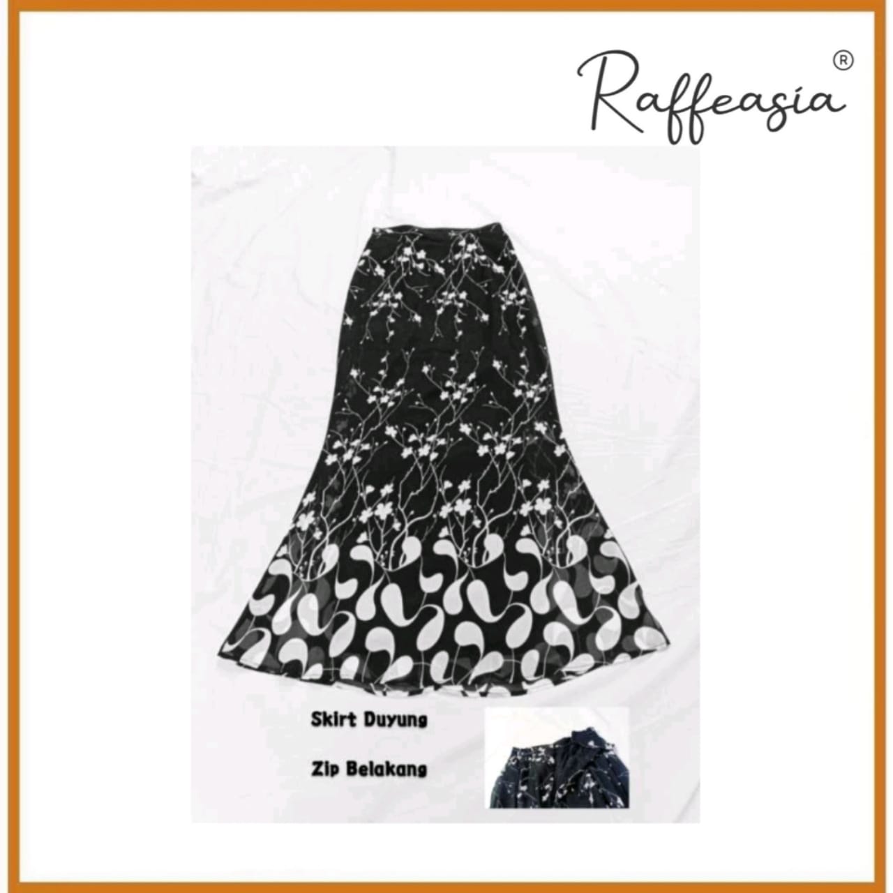 RAFFEASIA Baju Kurung Fashion Skirt Duyung (Corak Bunga Lukisan)