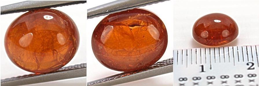 Rare orange Spessartine Garnet crystal cabochon oval - 6.45CT - GA019