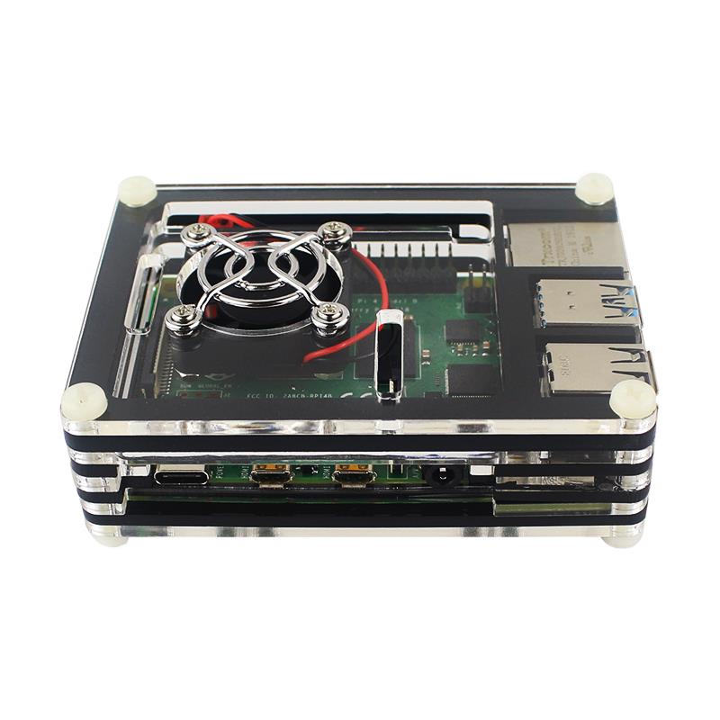 Raspberry Pi 4 4B 9 Layer Acrylic Casing With Cooling Fan